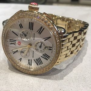 Michele Yellow Gold Serein Diamond Watch